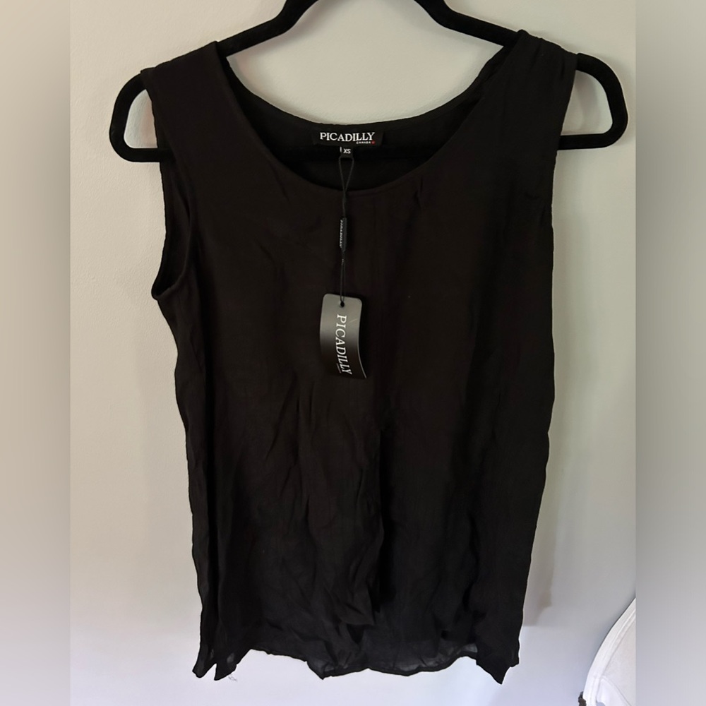 NWT black layered tank